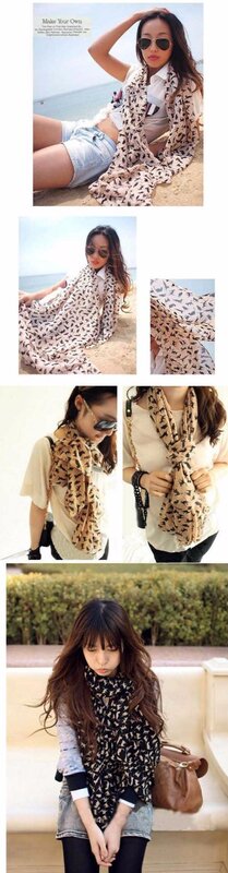Spring-summer air conditioning shawl Korean simulation silk chiffon kitten Long paragraph women's cashmere chiffon scarf