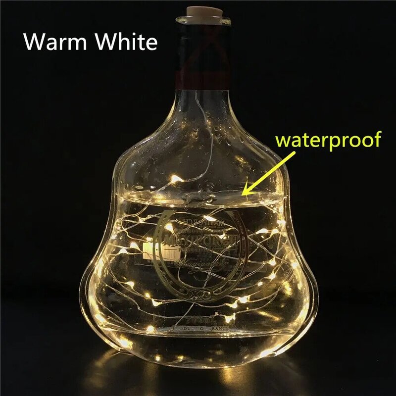 Гирлянда-светильник в форме пробкового винного флакона, 2 м, 20 светодиодов, ночной Сказочный светильник, Рождественская, вечерняя, свадебная...