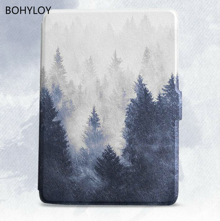 Bohyloy smart cover caso imitação de couro capa para amazon kindle paperwhite 3 caso kpw123 leitor capa 958 e-books caso
