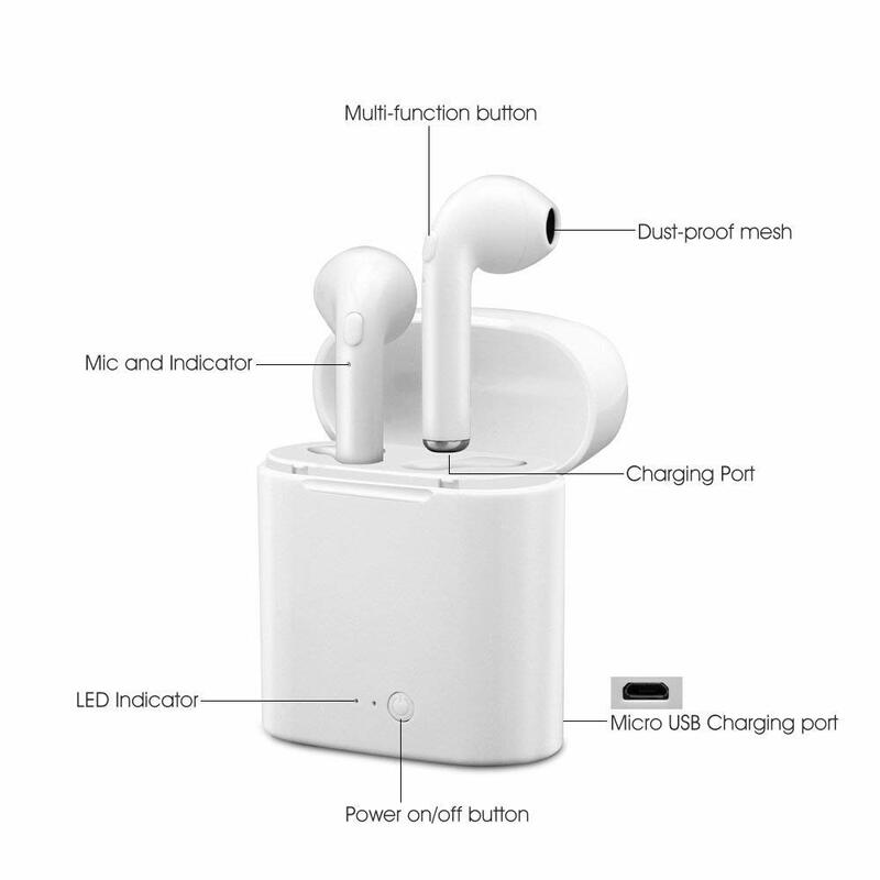 I7s TWS Беспроводные Bluetooth мини наушники, спортивные наушники для iPhone Bluetooth 5,0