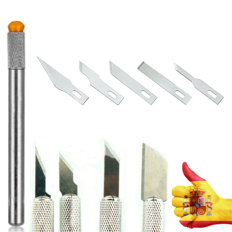 Cortador de precisão modelagem hobby bisturi conjunto de ferramentas 7 pçs lâminas antiderrapantes para ofícios