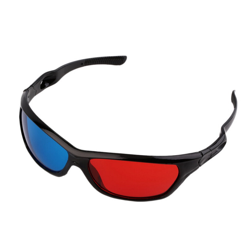 Gafas 3D rojas y azules universales, montura negra para juegos de películas, DVD, vídeo, TV, VR y AR