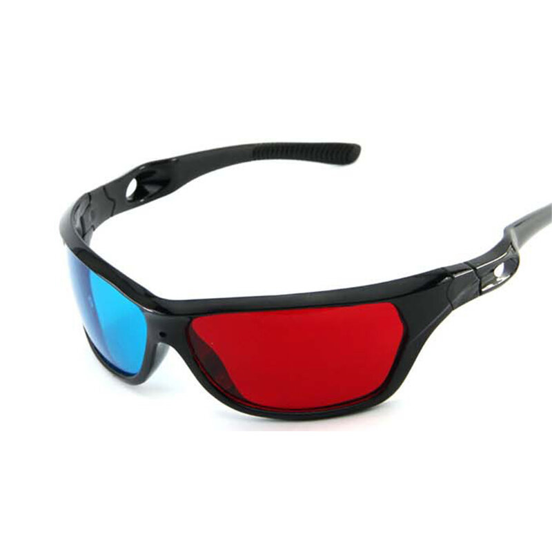 สีแดงสีฟ้า3D แว่นตากรอบสีดำสำหรับเกม DVD ทีวี VR และ AR แว่นตา
