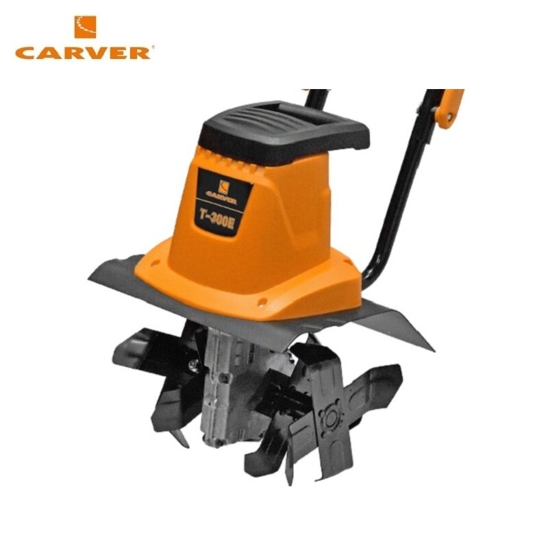 Mini electric cultivator CARVER T-300 E Walk-behind tractor Rotary cultivator Power cultivator Soil treatment Loosening the land