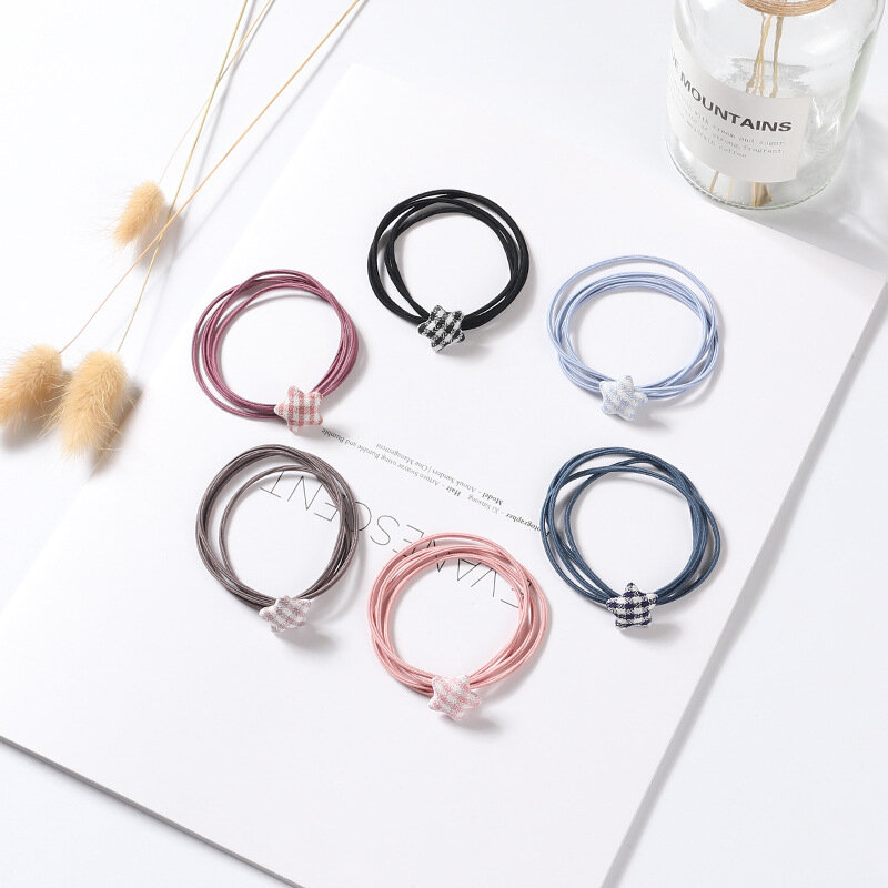 1PCS 2019 Hair Accessories 4in1 star Elastic Rubber Bands Ring Headwear Girl Elastic Hair Band Ponytail Holder Scrunchy Rope
