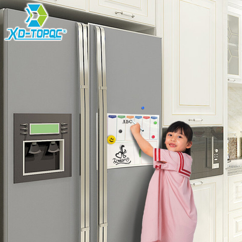 Aimant de réfrigérateur de licence hebdomadaire, tableau blanc A3, calendrier magnétique, flexible, tableau de message blanc, dessin, 29.7x42cm