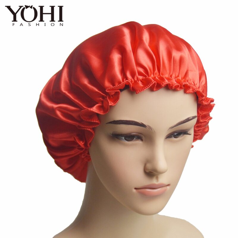 2018 Baru Fashion Hot Penjualan Baik Kemo Cap Salon Kecantikan Topi Tidur Malam Cap Penutup Kepala Satin Bonnet Topi untuk Wanita
