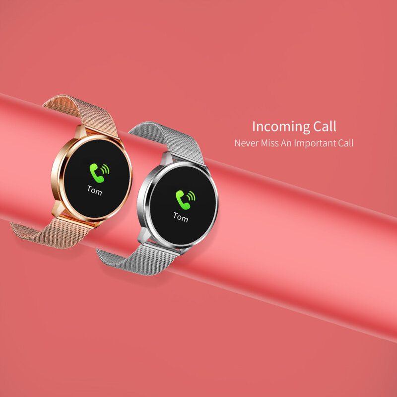 Rundoing q8 relógio inteligente tela colorida oled smartwatch masculino moda rastreador de fitness freqüência cardíaca