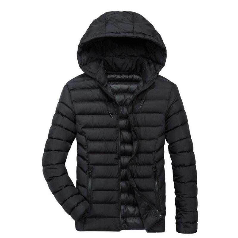 Jaqueta acolchoada masculina de algodão, casaco com capuz, moda de inverno 2018