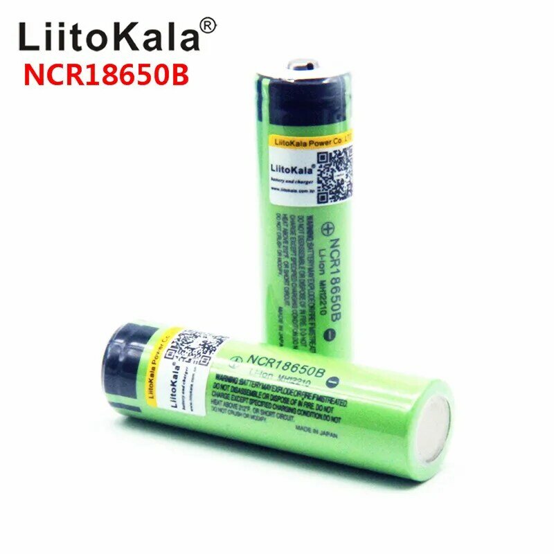 Liitokala-100% 뉴 오리지널 리튬 충전 건전지 NCR18650B 3.7 v 3400 mah 18650, 인기상품, 손전등 건전지 (PCB 없음)