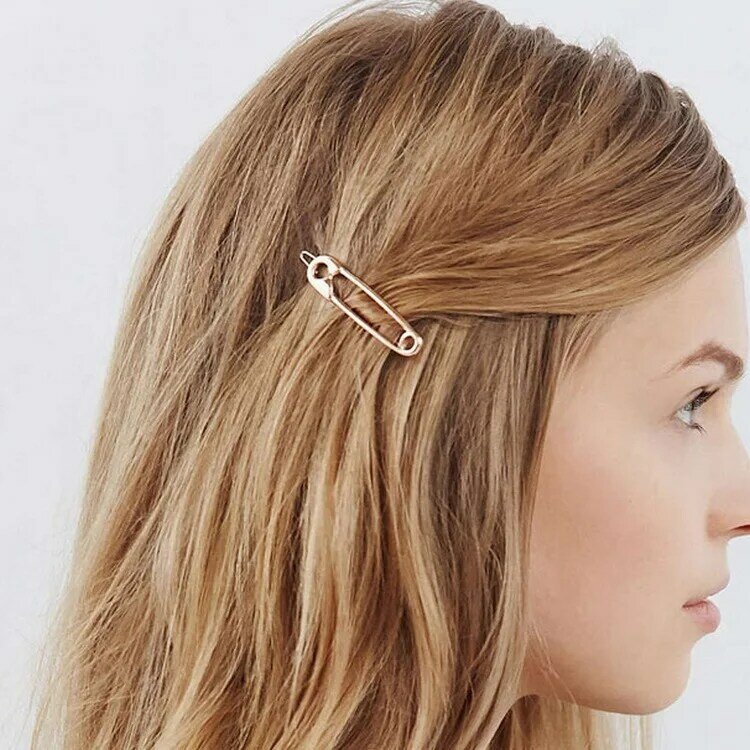 Modne akcesoria do włosów dla kobiet metalowe geometryczne aluminiowe opaski do włosów koło Hairgrip Barrette Girls Holder