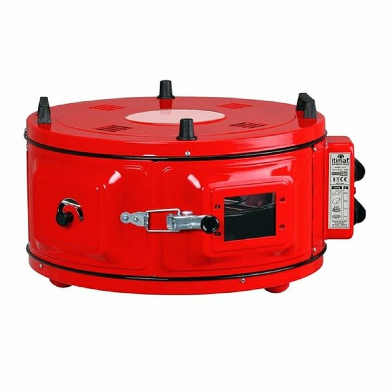 Красный цвет коммерческий круглый столешница 220V барабан для печи пекарня тесто закуска печенье жаровня для пиццы многофункциональная печь 2xPan в комплекте