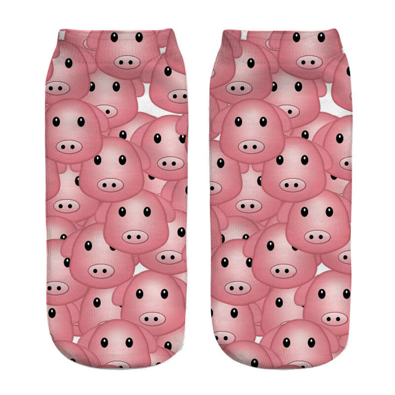 2018 nowe śmieszne 3d drukuj skarpetki śliczne białe zwierząt świnia skarpetki uniseks gorące kobiety Mujer unisex moda Sox catton śmieszne skarpetki