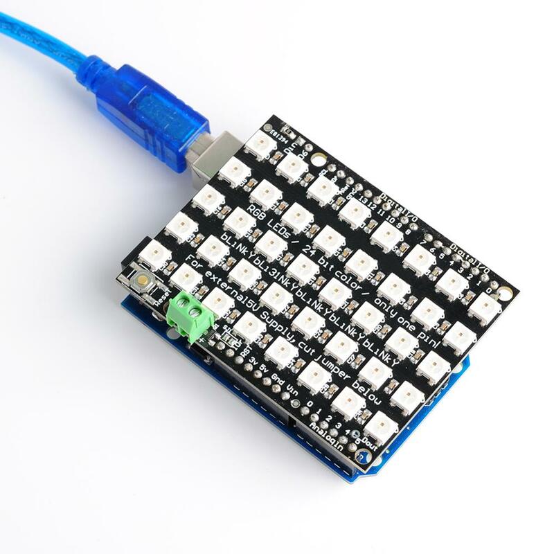 Arduino용 주소 지정 가능 LED 모듈 보드, WS2812B 5X8 픽셀 도트 매트릭스 실드, 40 RGB LED