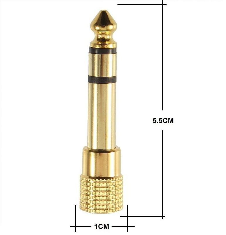Adapter 3,5mm female to 6,35mm JACK PLUG Audio Stere Gold 1/4 inch adapter for headphones electric guitars