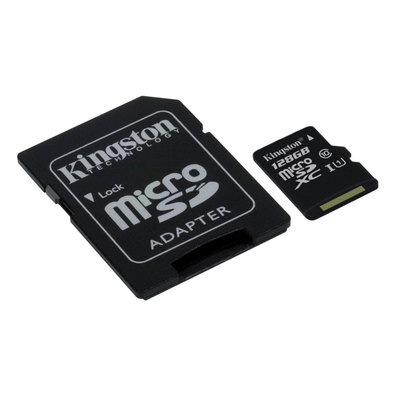 Kingston Technology Canvas Select, 128 GB, MicroSDXC, Class 10, UHS-I, 80 MB/s, Black