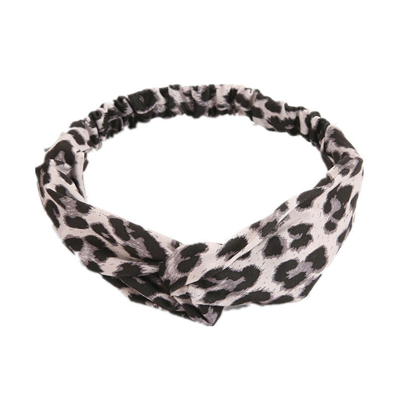 Drukowanie Leopard opaska Turban na głowę dla kobiet Turban Hairband Stretch Twisted wiązane opaski do włosów akcesoria do włosów nakrycia głowy