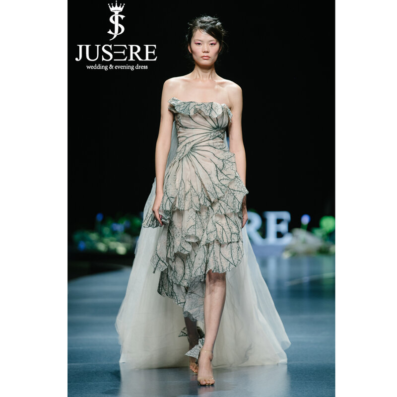 JUSERE FASHION SHOW Beautiful Strapless Short Homecoming Dress Knee Length Party Dresses Vestido De Festa