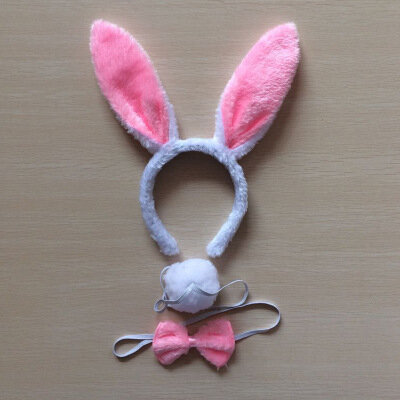 Diadema con Orejas de conejo para niños y adultos, diadema con Orejas de conejo grande, vestido de fantasía, color negro, rosa, blanco y azul, 1Sat = 3 uds.