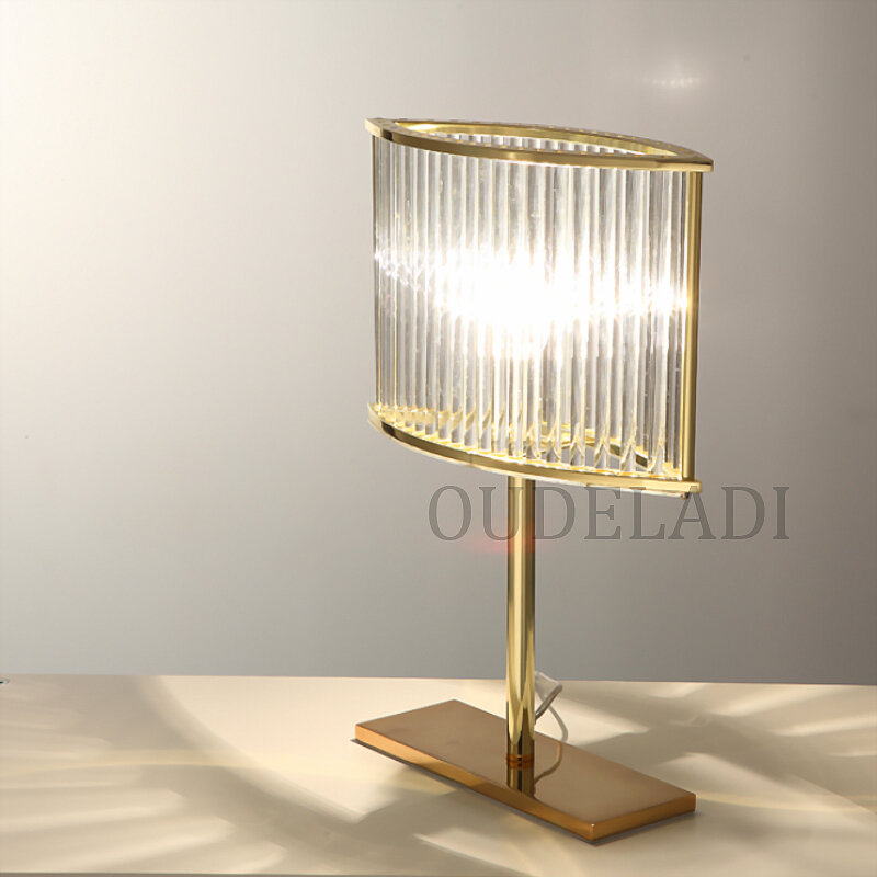 Moderne transparente Kristall Tisch lampen Mode Schlafzimmer Wohnzimmer Studie Dekor Schreibtisch Lampen Gold LED Leuchte