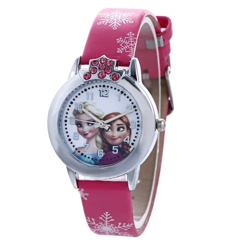 Dessin animé mignon marque en cuir montre à Quartz enfants enfants filles garçons décontracté mode Bracelet strass montres horloge