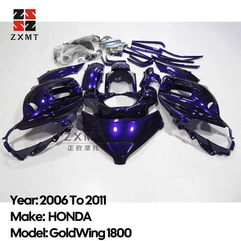 ZXstuff-Kit de carénage complet pour moto, panneau d'accessoires, tambours en plastique ABS, travail pour 2006, 2007, 2008, 2009, 2010, 2011, GoldOO1800, GL1800