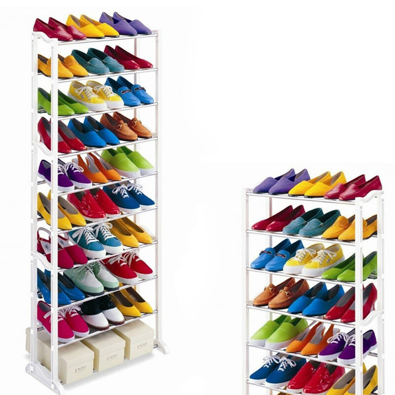 Zapatero de 30 pares o 50 pares para calzado, zapatillas, zapatos, botas y cajas estructura de 10 alturas máximo espacio