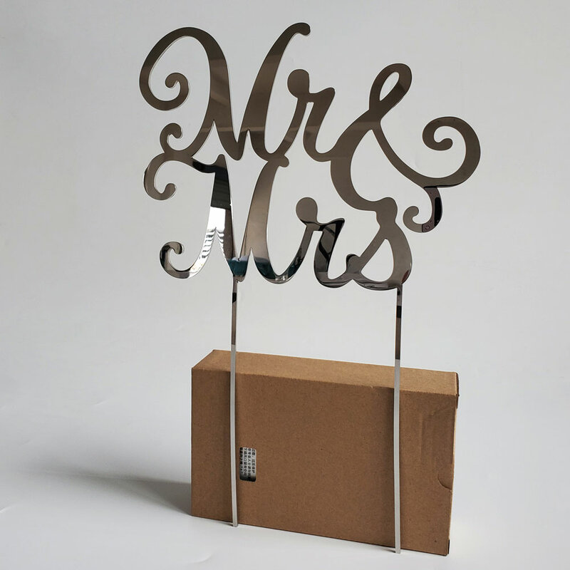 Panneaux Mr & Mrs en métal poli, logo décoratif de lettres pour la maison