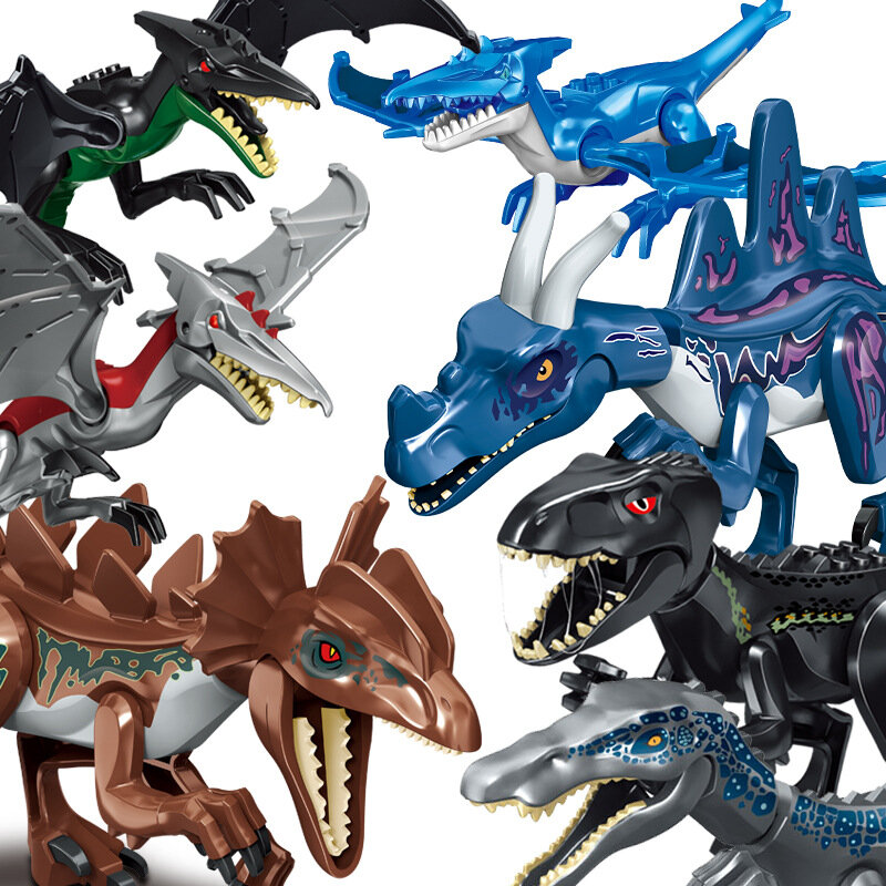 ジュラシック恐竜世界的のレンガラプターt-rex,上腕三頭筋,indominus,rex,ビルディングブロック,dino,ロキラプトル,フィギュア,おもちゃ