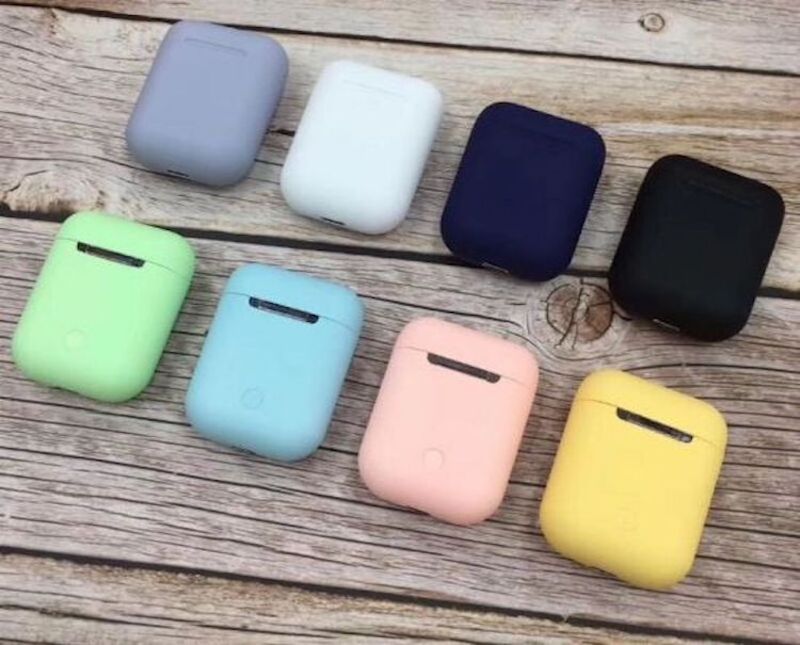 Pastel colors (8 colors available) Macaron pink, green, yellow, blue wireless Bluetooth headphones, black Inpods 12