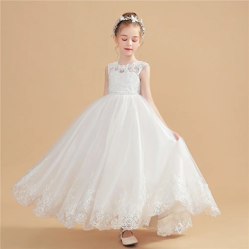 A-line Princess Flower Girl Dress For Children prima comunione Wedding coro Show Ball-Gown Birthday Event Party Banquet Prom