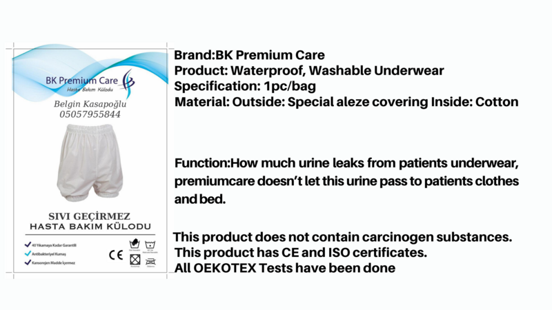BKPremiumCare-Braga lavable a prueba de líquidos para adultos, bragas para el cuidado del paciente, envío gratis, uso Flexible y cómodo, solución definitiva