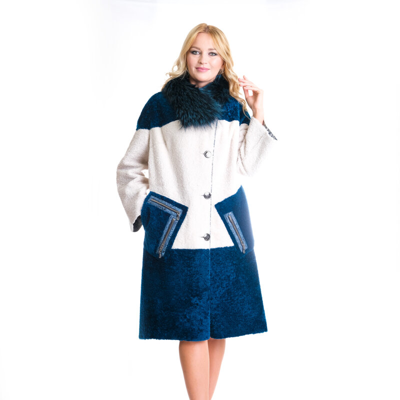 Zoramotti,Women's Fur,Real Fur,Sheepskin,Collar Fox,Winter Wear,Keeps Warm,Turkish,Turkey,Moskow