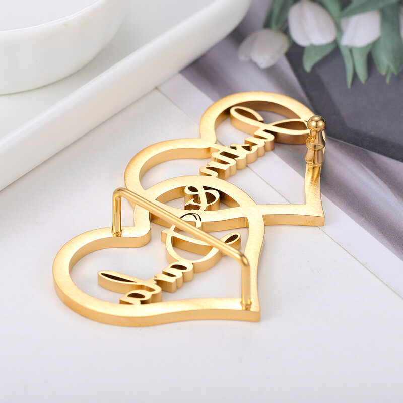 Personalized Double Love Belt Buckle Custom Name Fashion High-Quality Stainless Steel Buckle Luxury Belt Gift For Girlfriend