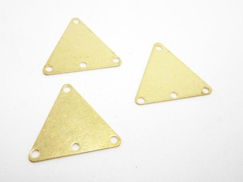 Dijes triangulares para pendientes, 50 piezas, Conector de enlace, 18,5x0,5mm, hallazgos de latón, suministros para hacer joyas R944