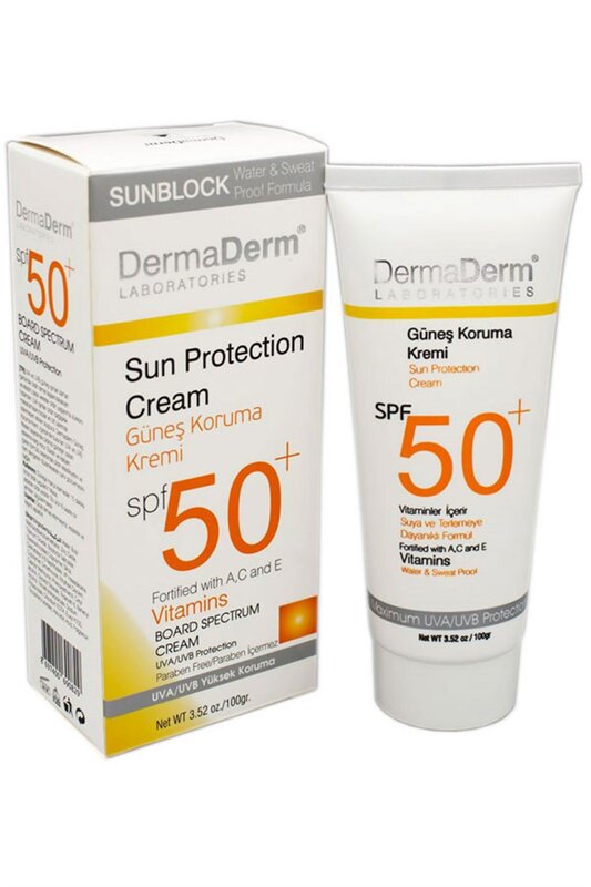 Солнцезащитный крем Dermaderm + 50 SPF с высоким коэффициентом защиты, UVA и UVB 100 мл, подходит для всех типов кожи