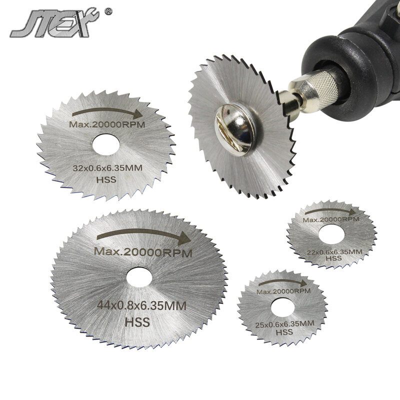 Jtex 22-44mm lâmina de serra circular define max 2000rpm disco de corte ferramenta giratória acessórios 6 pces