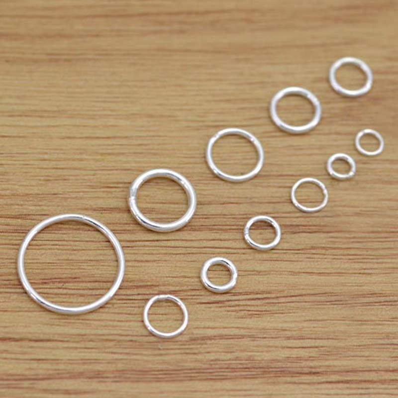 Close Ring Genuine Real Pure Solid 925 Sterling Silver sigillato anelli di salto chiusi anello diviso portachiavi gioielli che fanno risultati