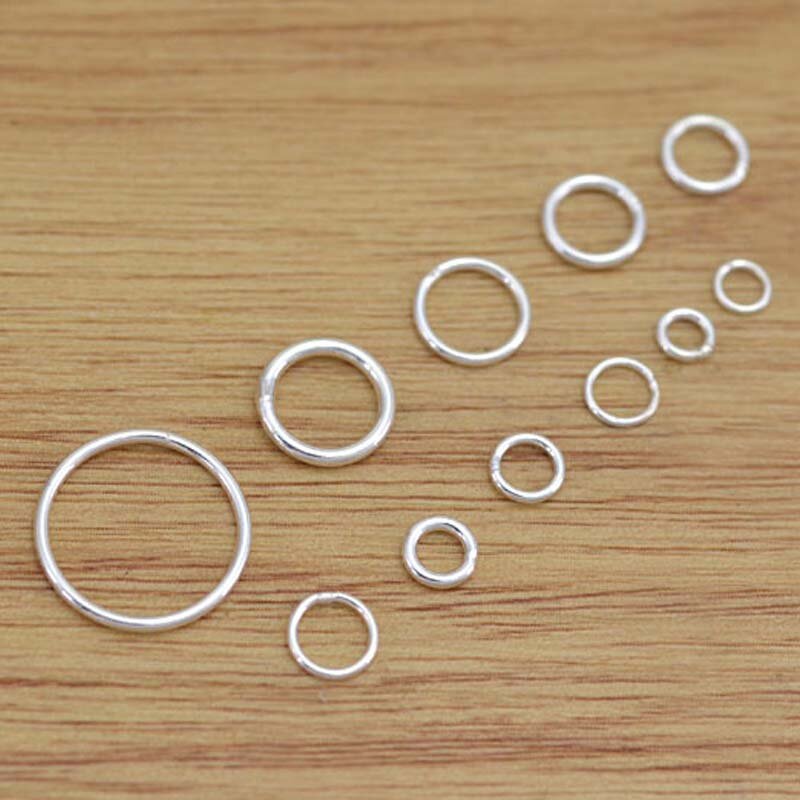 Dicht Ring Echt Echt Puur Massief 925 Sterling Zilver Gesloten Jump Rings Split Ring Sleutelhanger Sieraden Maken Bevindingen