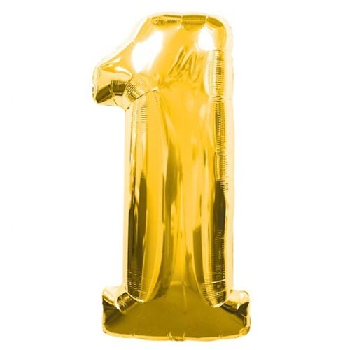 Globo de aluminio de 1 dígitos, color dorado, 40 pulgadas, 435462389