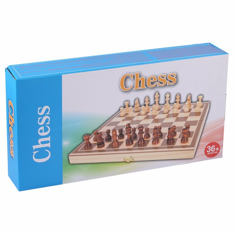Jogo de xadrez dobrável de madeira teste de dobramento magnético xadrez internacional viagem portátil desktop jogo de brinquedo xadrez conjunto