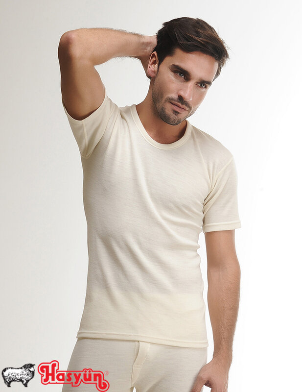 Мужская шерстяная футболка оверсайз с коротким рукавом, сертифицированная смесь шерсти Woolmark, для холодной погоды, натуральная теплая мериносовая шерсть