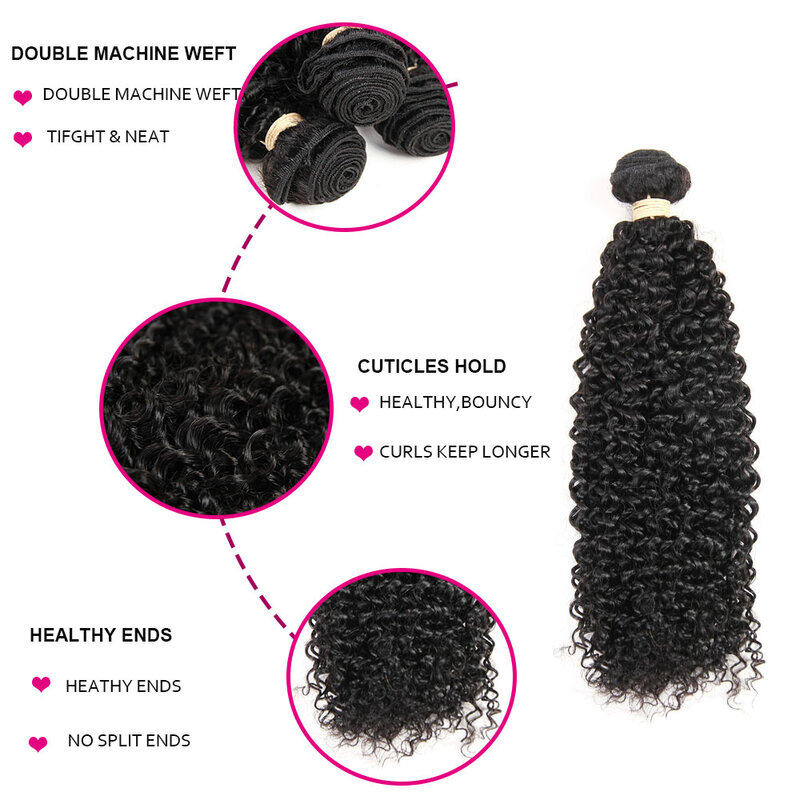 Yygy kinky curly cabelo pacotes 100% tecer cabelo humano fornecedor por atacado kinky encaracolado cabelo 3/4 pacotes de extensões de cabelo cor natural