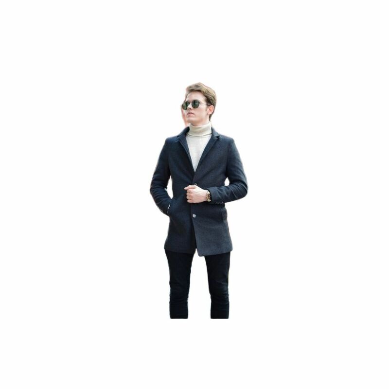 Fumado masculino gola cachet casaco 2021 outono inverno temporada outerwear manga de alta qualidade botão detailedslimfit youngstyl
