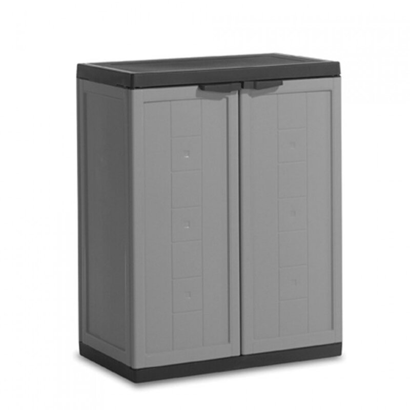 Low Exterior resin cabinet with 1 gray Balda 85x68x39cm Keter