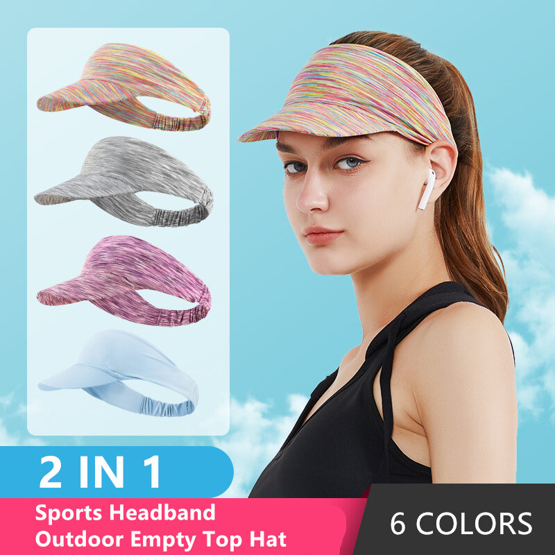 Topi olahraga bersepeda tahan matahari, ikat kepala lari antilembap luar ruangan tenis