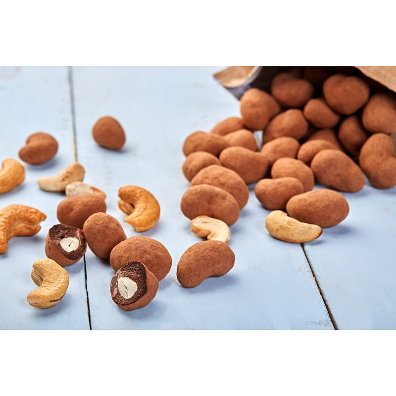 Cashew in dark schokolade rohe organische natürliche zucker-freies lactose und Streuen kakao paket 250 gr.