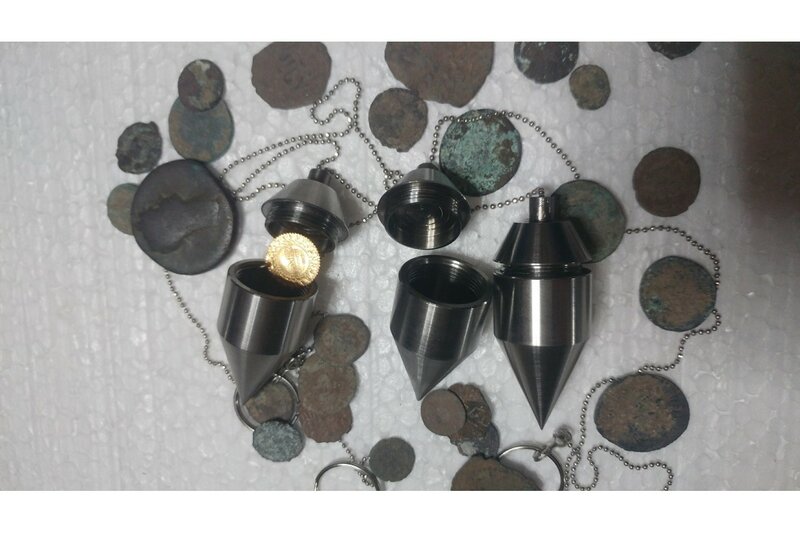 TITANIUM Chamber Pendulum. gold silver search