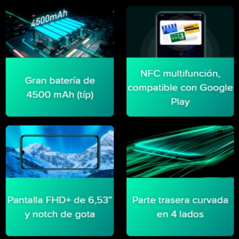Redmi Note 8 Pro (64GB ROM z 6GB pamięci RAM, Cámara de 64 MP, Android, Nuevo, Móvil) [Teléfono Móvil Versión Global para España]