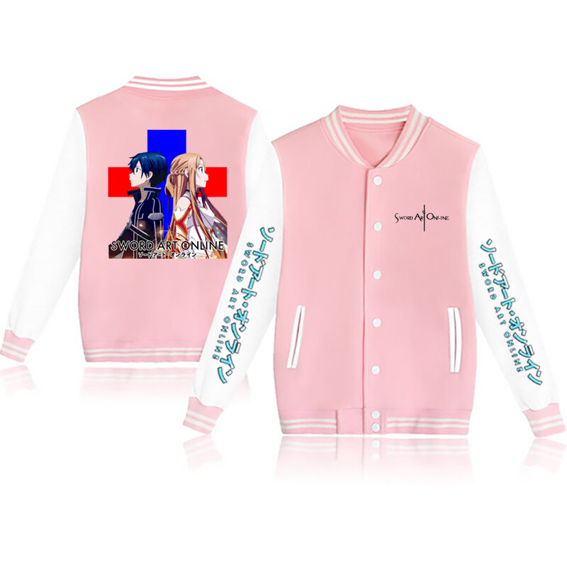 Sword Art Online coppia giacca da Baseball giacca autunno Anime Varsity Streetwear